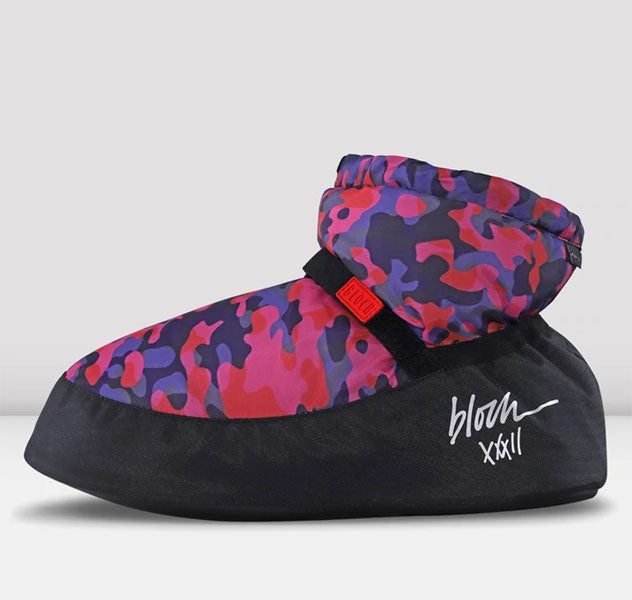 Bloch IM029P Ankle Warm Up Booties Patterns CMPK Camo Pink color swatch